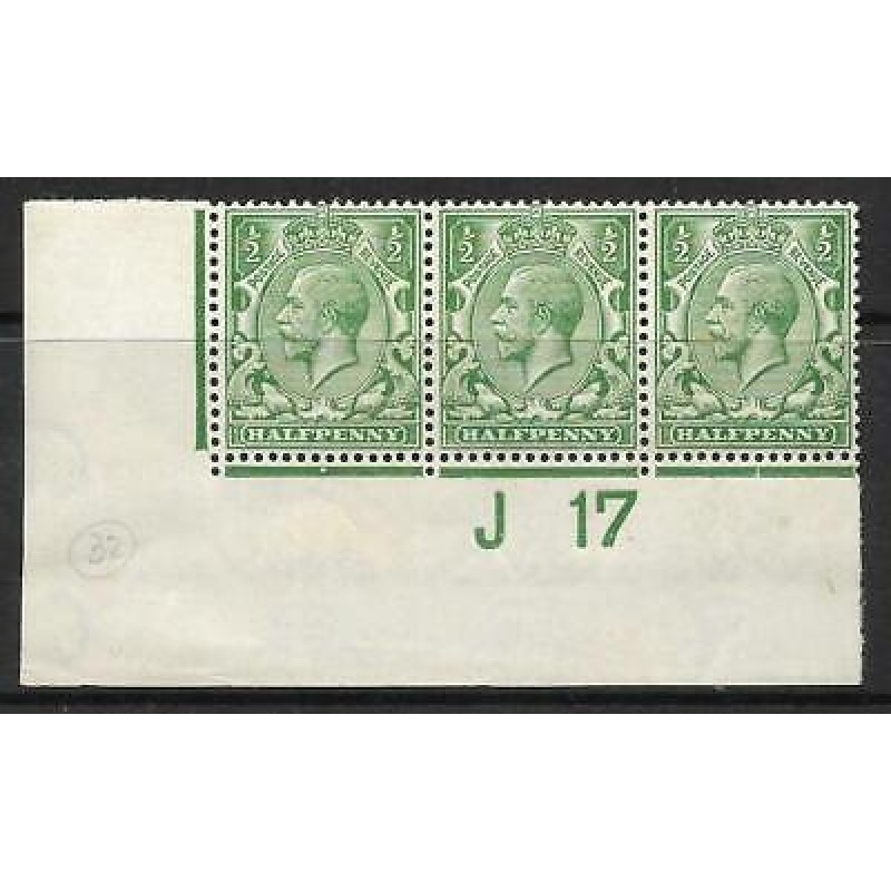 N14(1) d Green Control J 17 imperf UNMOUNTED MINT - MM in margin