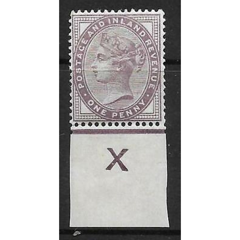 Sg 172 1d lilac control X imperf Single  UNMOUNTED MINT