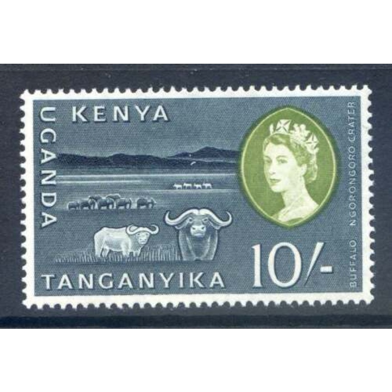 Kenya Uganda  Tanganyika 10s Blackish Green and Olive Green SG197 Mounted