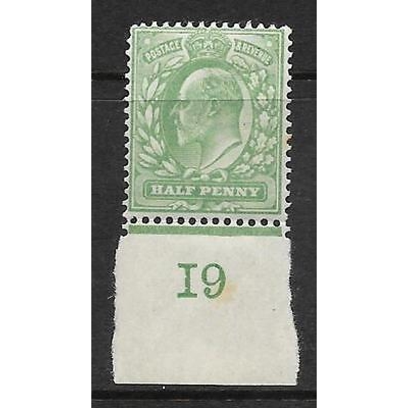 Sg 218 d Yellowish-Green Control I9 imperf De La Rue V. Lightly MOUNTED MINT