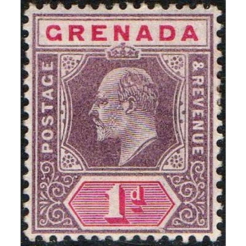 Grenada Sg58 - 1d . dull purple and carmine 1902 LMM