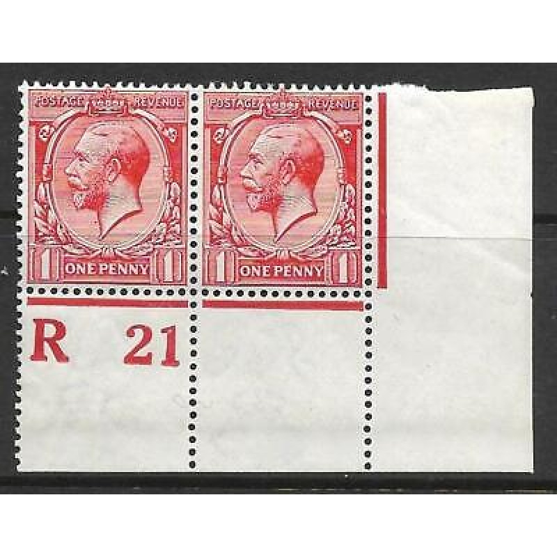 N16(11) 1d Carmine Red Royal Cypher Control R21 perf MOUNTED MINT