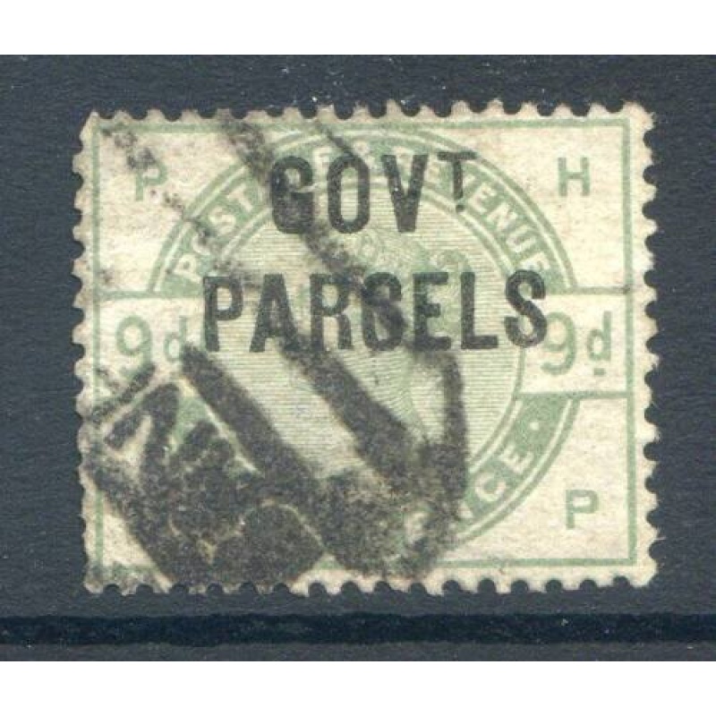 GB 9d Dull Green SG063 Good Used Govt Parcels Overprint