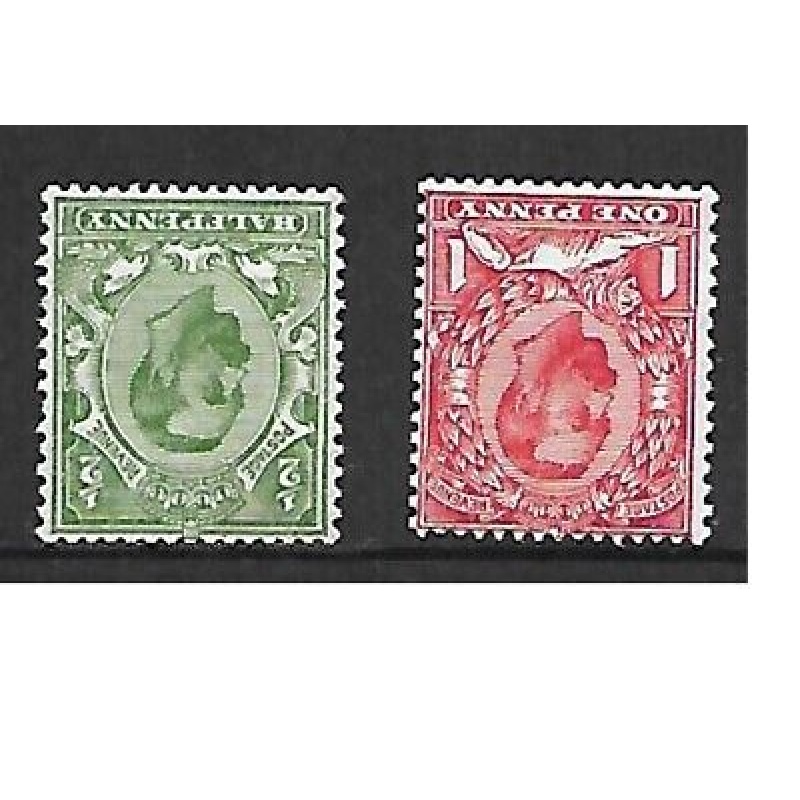 Sg 334wi  336wi d Green  1d Red Downey Wmk inverted UNMOUNTED MINT MNH