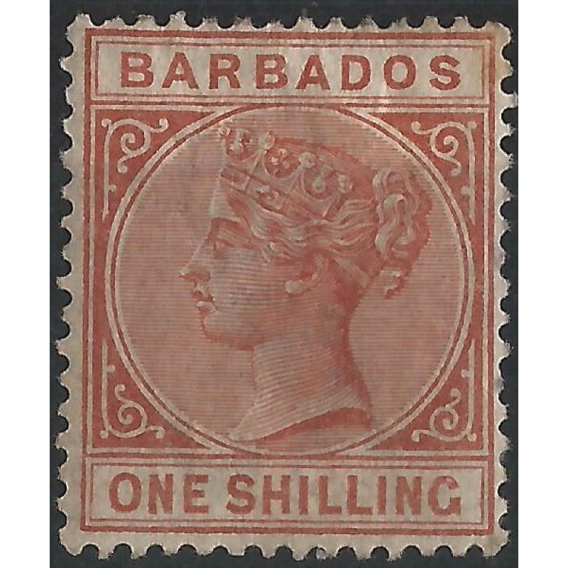 Barbados Sg102 - 1s . chestnut 1882 MM