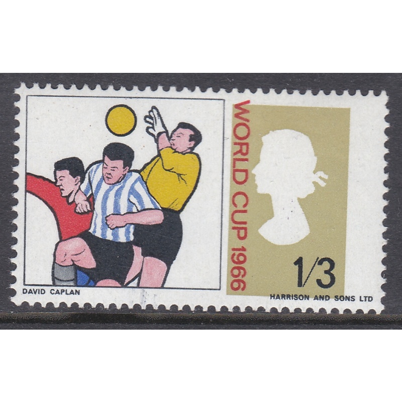 Sg 695var 1966 1 3 World Cup Background  + queens head shift UNMOUNTED MINT