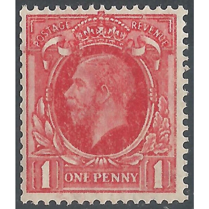 KGV - Sg 420 - 1d Scarlet 1934 Dry Print offset to rear MNH