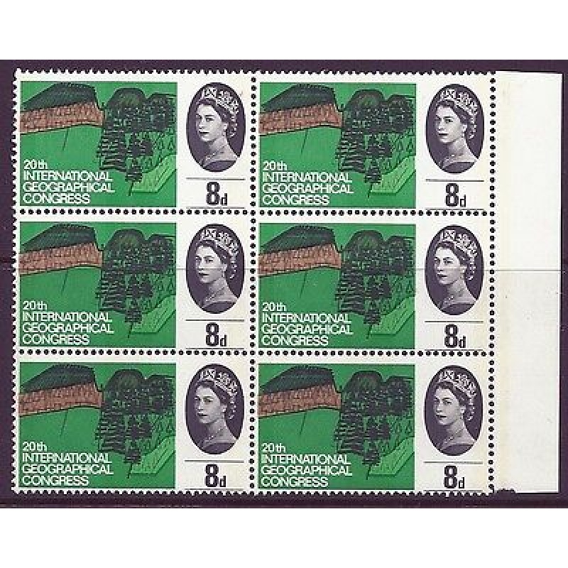 1964 sg653pa Geographical 8d (Phos) 2 varieties - Narrow Band Right - MNH