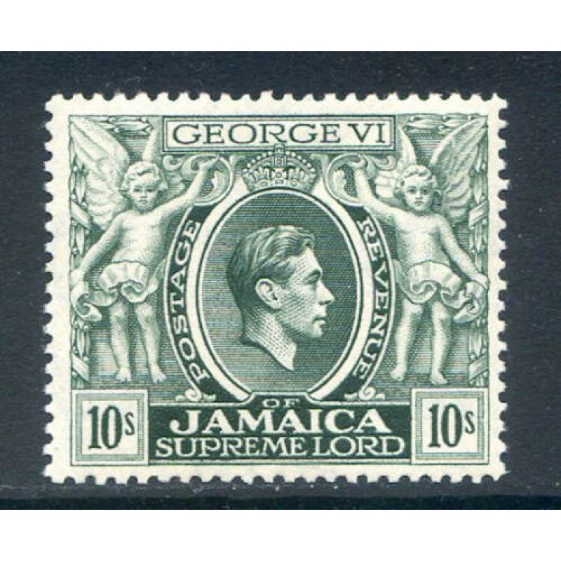 Jamaica 10 - Myrtle Green SG133aa Mounted Mint