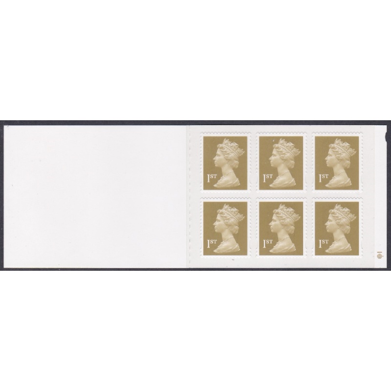 MB3 6 x 1st class stamps Questa self adhesive Booklet - Cylinder