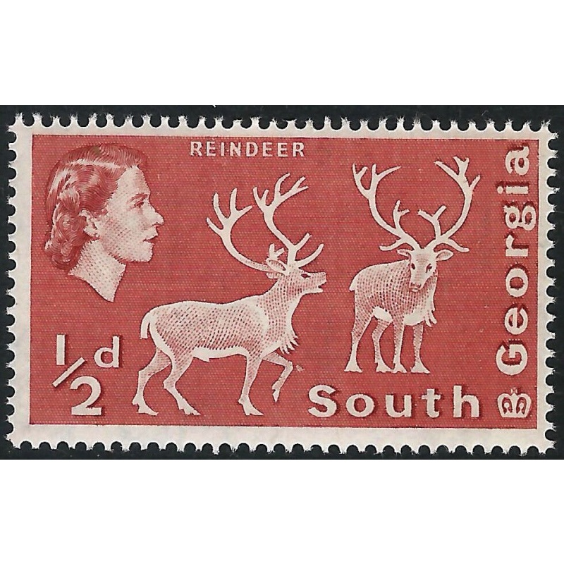 South Georgia Sg 1 - d. - red Reindeer MNH