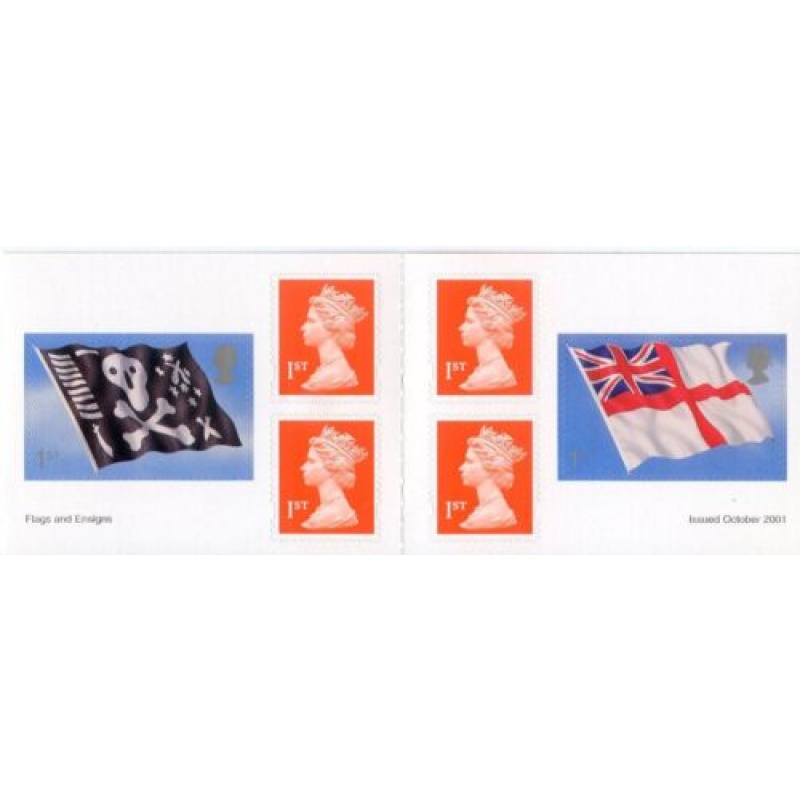 2001 6 x 1st Flags and Ensigns Self Adhesive Booklet PM4 Cylinder