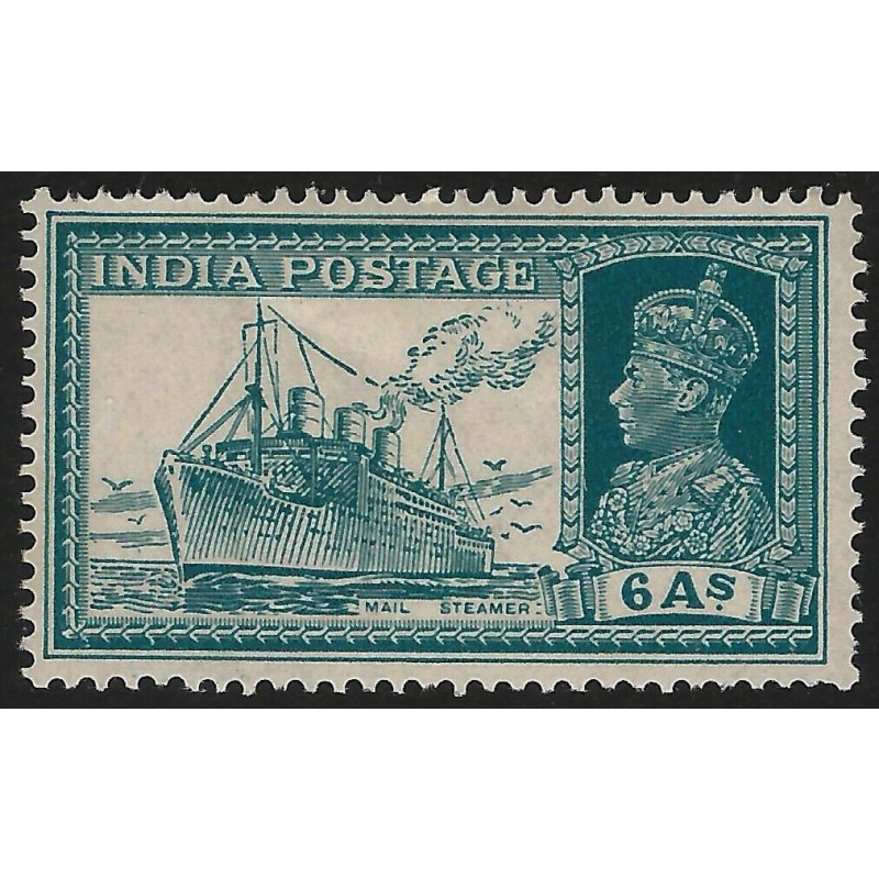 India Sg256 - 6a. turquoise-green 1937 LMM