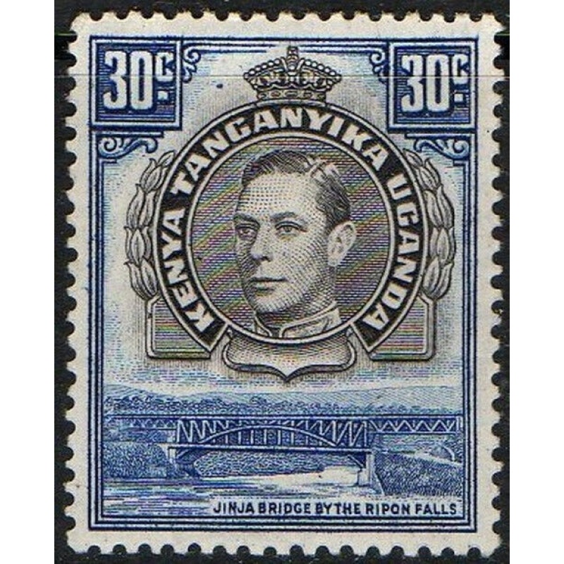 British KUT Sg141b - 30c. black and dull violet-blue 1938 MM