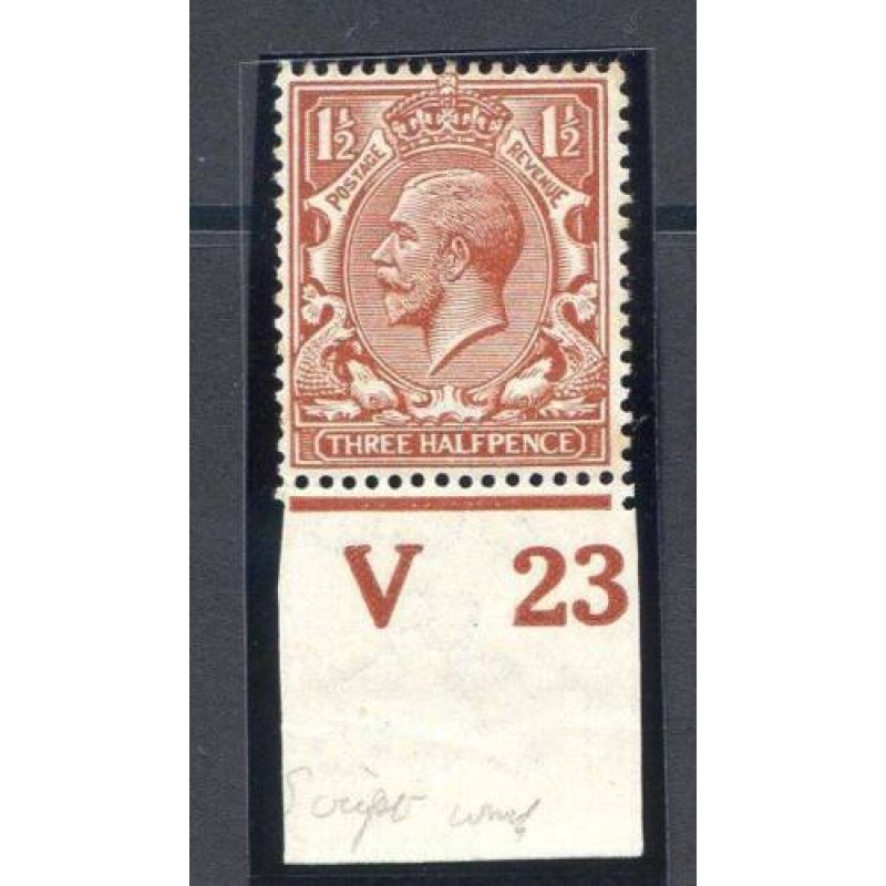 KGV 1 1 2d Chestnut Spec N18 13 V23(I) Control Unmounted Mint