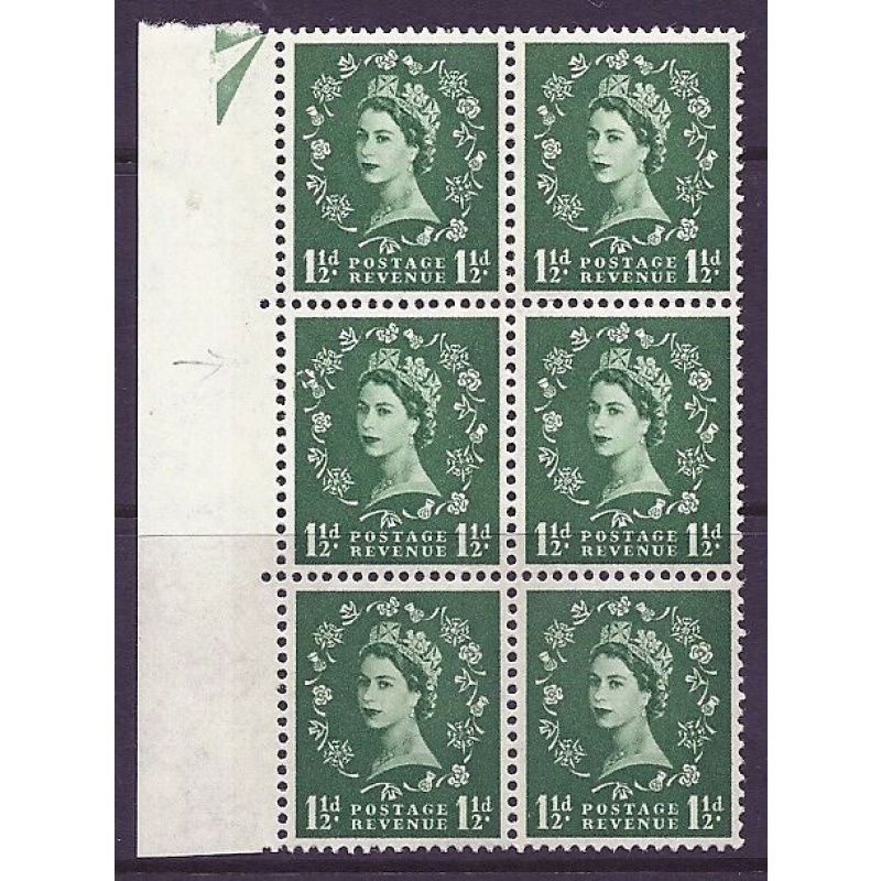 S34f variety 1d Wilding blue phos - Thistle Flaw R.12 1 UNMOUNTED MINT MNH