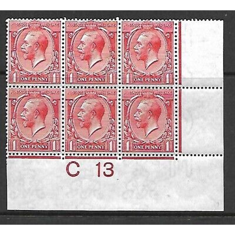 N16(1) 1d Bright Scarlet Royal Cypher Control C13 Imperf blk 6 UNMOUNTED MINT