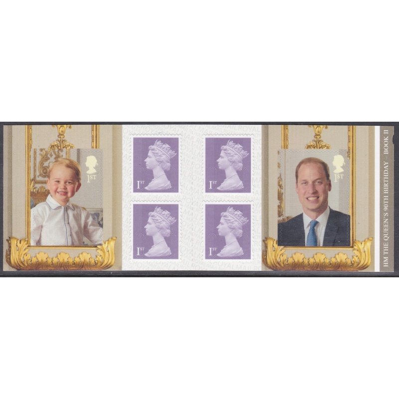 PM51 2016 Queens 90th Bday 6 x 1st class self adhesive booklet - no cyl - U M