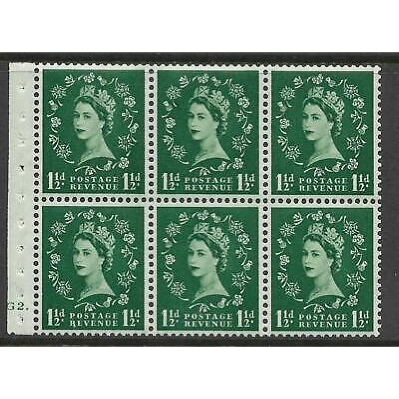 SB59 Wilding booklet pane Tudor cylinder G2 Dot perf Ie bottom UNMOUNTED MNT MNH