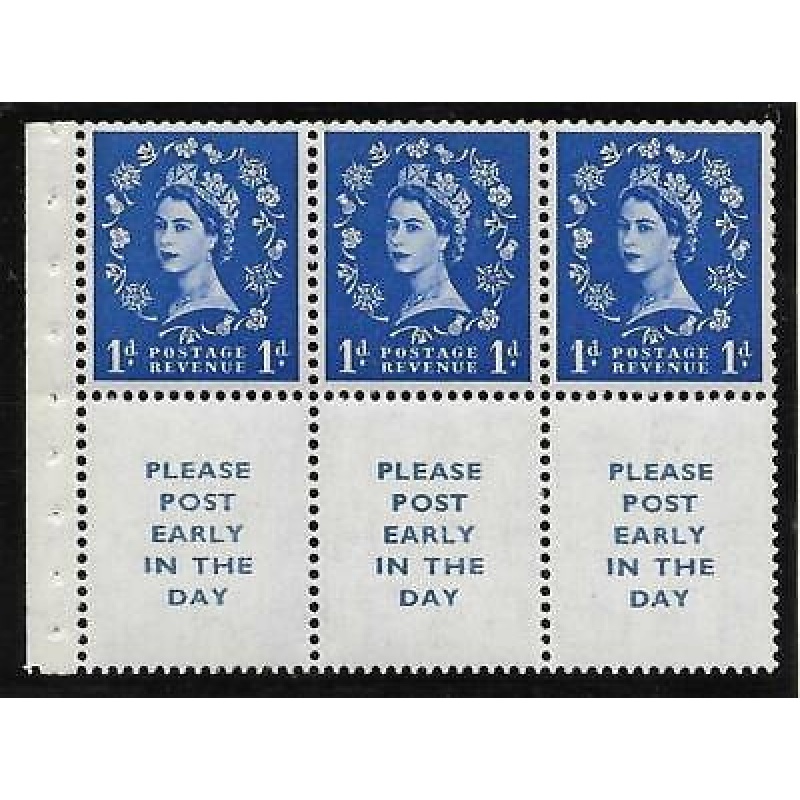 SB24 1d Tudor Wilding booklet pane perf type Ie bottom UNMOUNTED MNT MNH