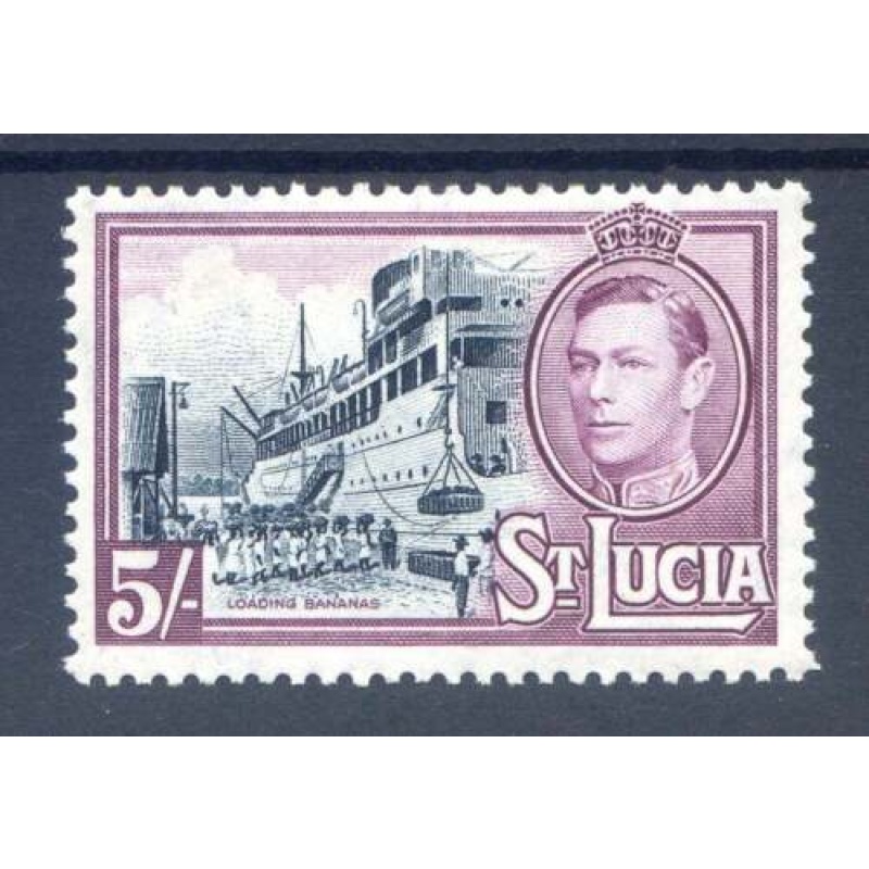 St Lucia 5 - Black  Mauve SG137 Mounted Mint