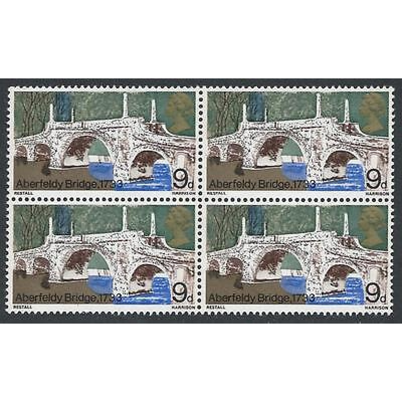 1968 Bridges 9d - Listed Flaw - HARRISON and RESTALL Redrawn - MNH