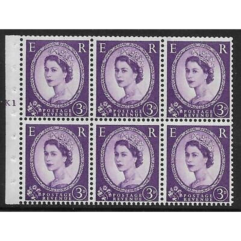 SB90 Wilding booklet pane Edward Crown cyl K1T No Dot UNMOUNTED MINT