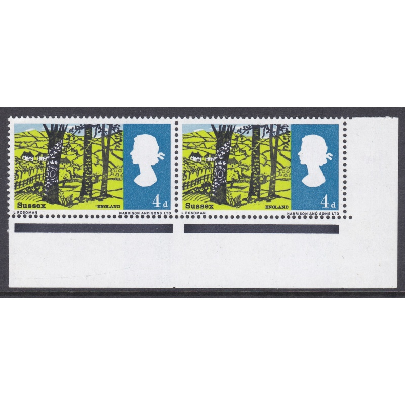 Sg 689a 1966 Landscapes 4d (Ord) - Listed Flaw - Dash Before England - U M