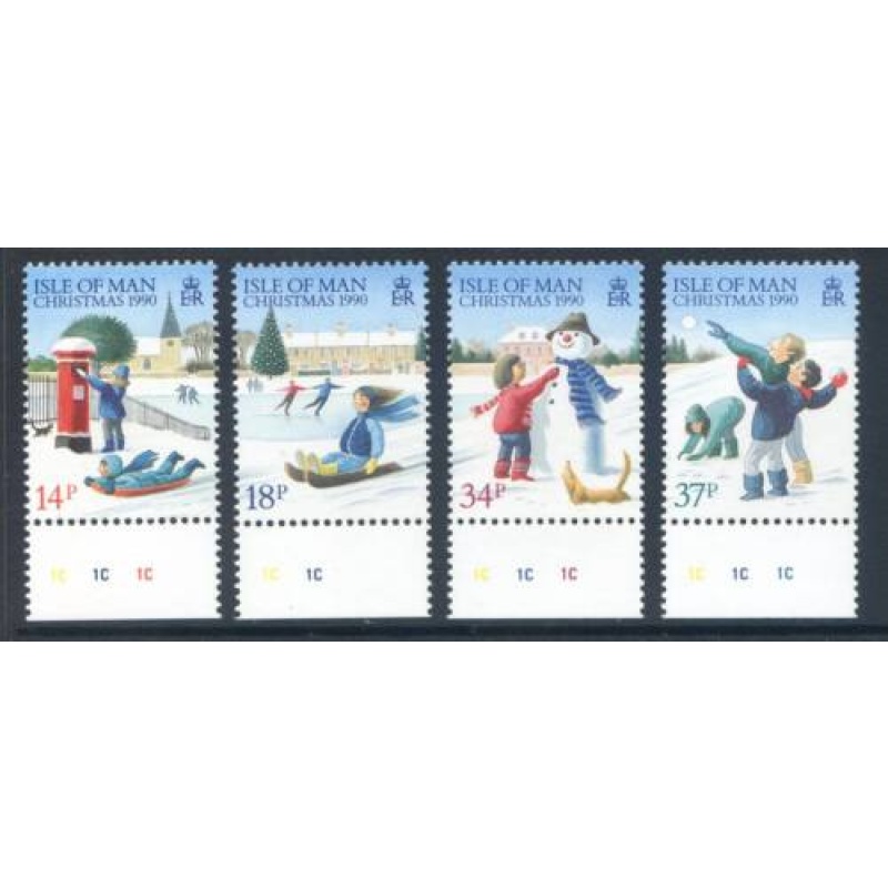 Isle Of Man 1990 Christmas Set SG459 462 MNH