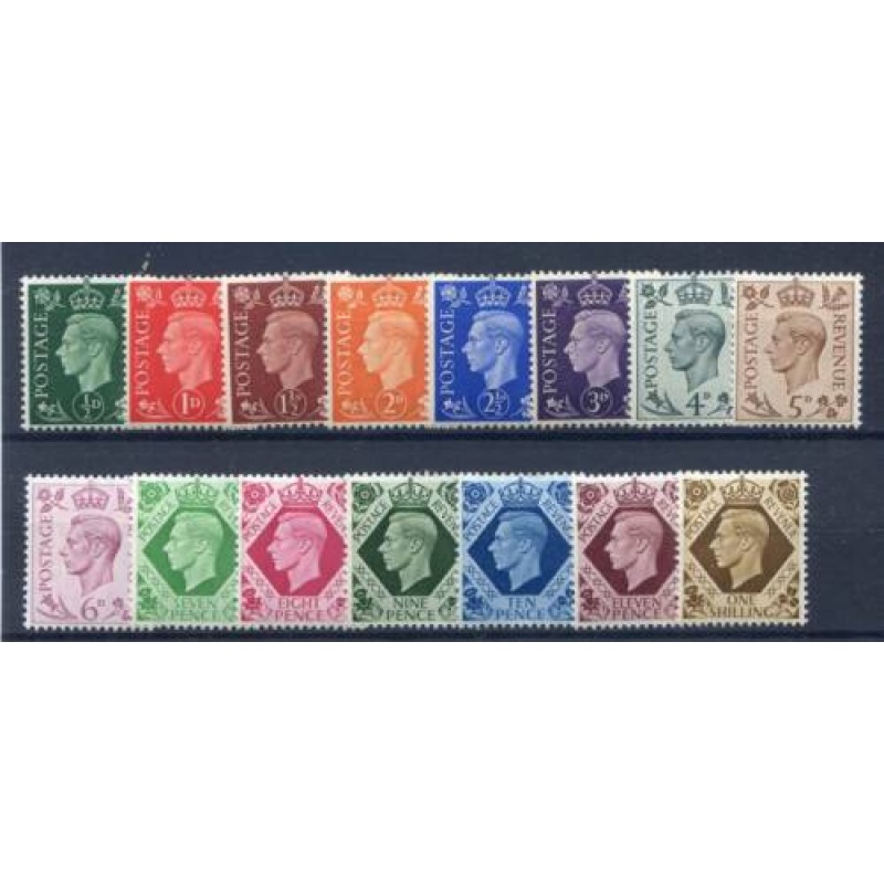 KGV1 1937 Dark Colours set SG462 475 Unmounted Mint