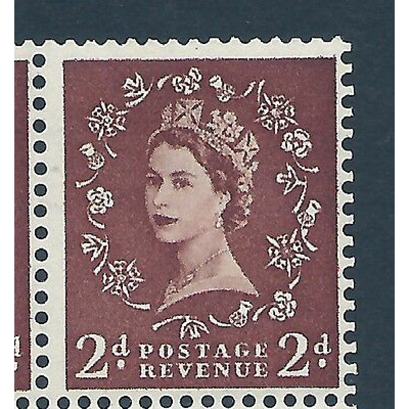 SB78e 2d Wilding listed variety - Bud on Thistle R.1 3 MOUNTED MINT