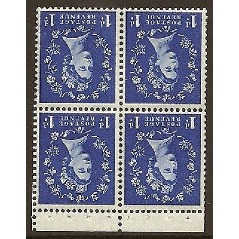 SB27a 1d Wilding Edward Crown booklet pane perf type P UNMOUNTED MNT MNH