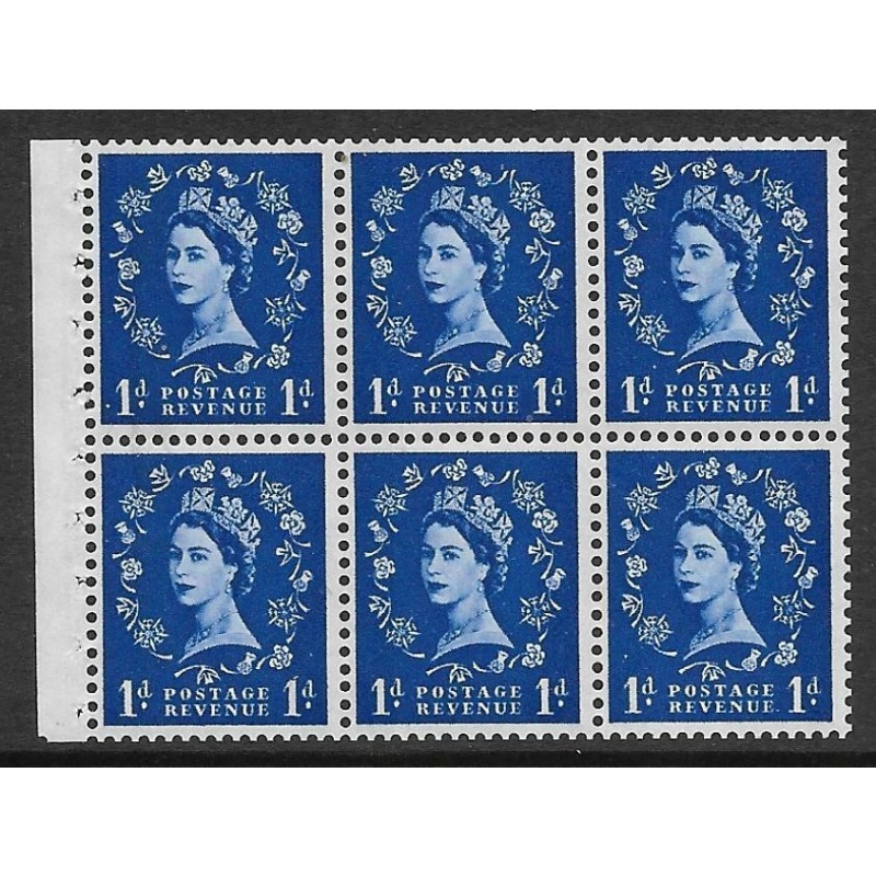 SB49 1d Wilding booklet pane Violet 8mm perf type Ie Bottom UNMOUNTED MNT