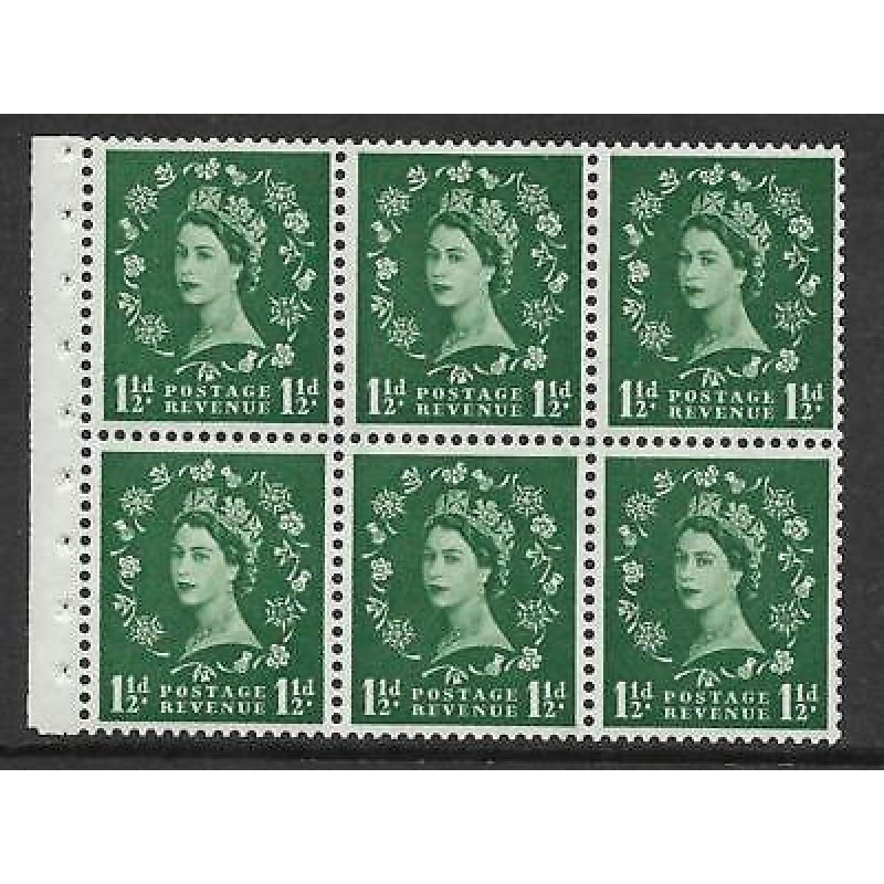 SB65 1d Multi crowns cream Wilding booklet pane perf Ie Bottom UNMOUNTED MNT