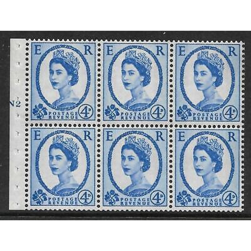 SB111 Wilding booklet pane Violet phos 9.5 cylinder N2T No Dot UNMOUNTED MNT MNH