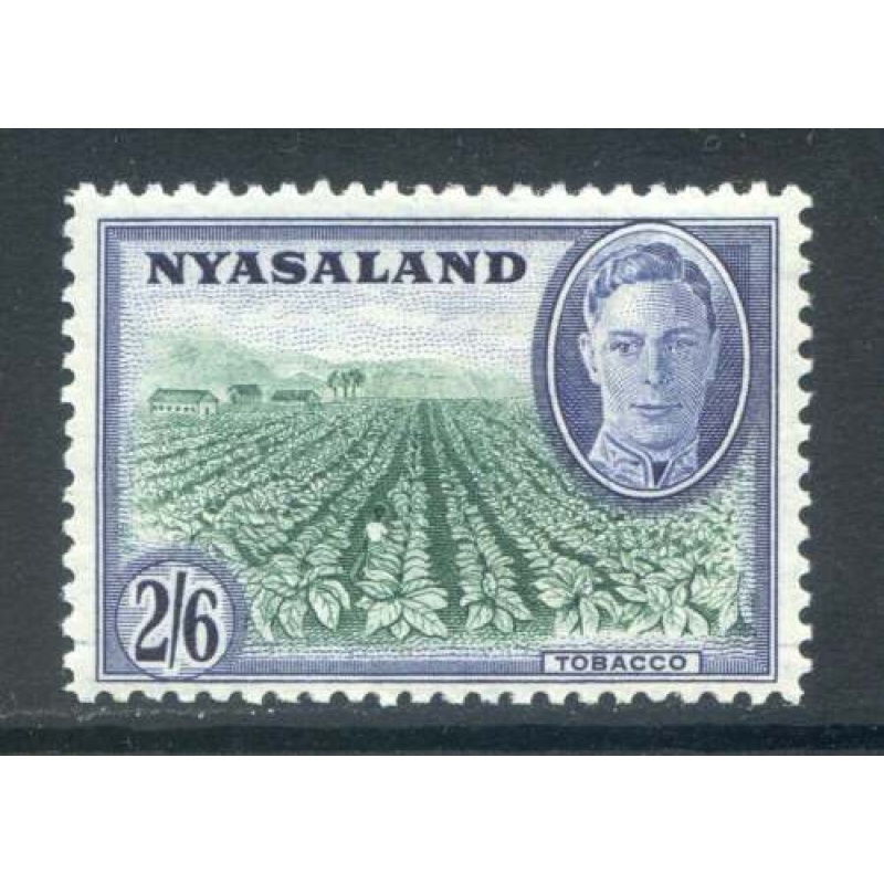 Nyasaland 2 6d Emerald  Blue SG154 Mounted Mint