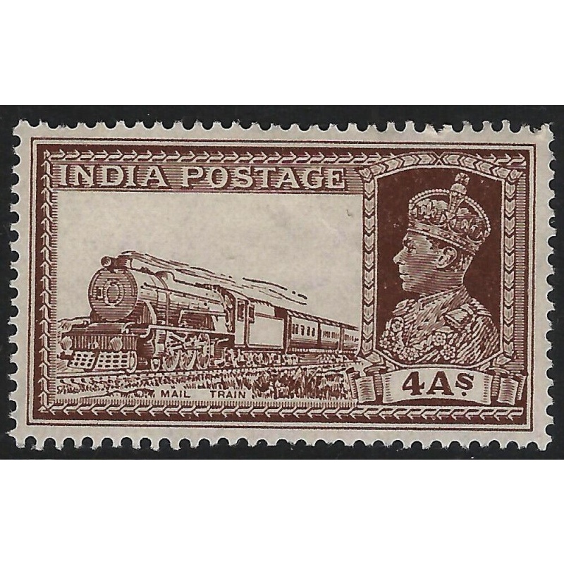 India Sg255 - 4a. brown 1937 LMM