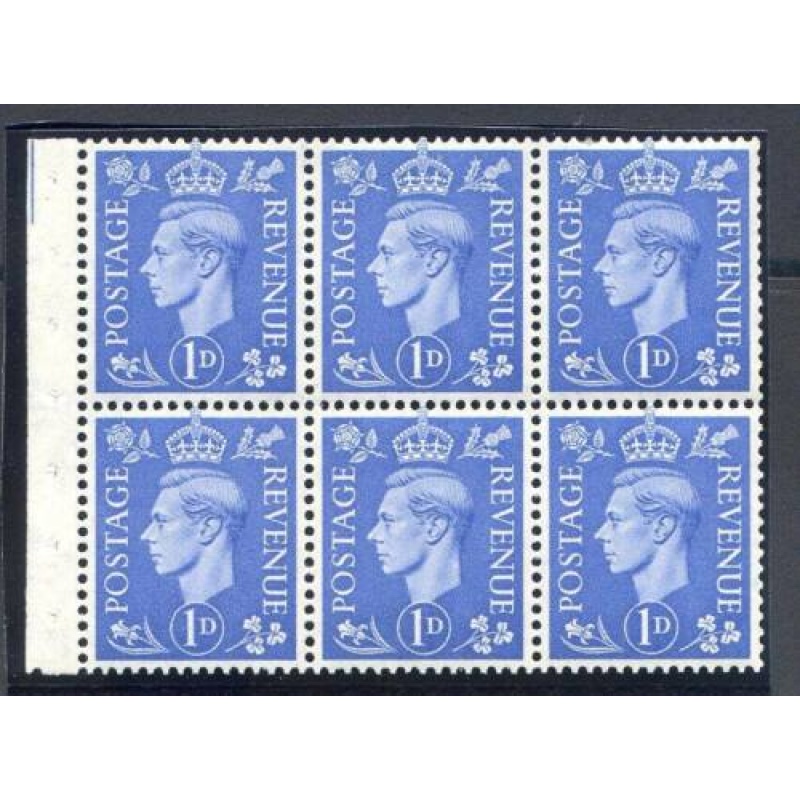 KGV1 1d Light Ultramarine Booklet Pane QB15 Unmounted Mint