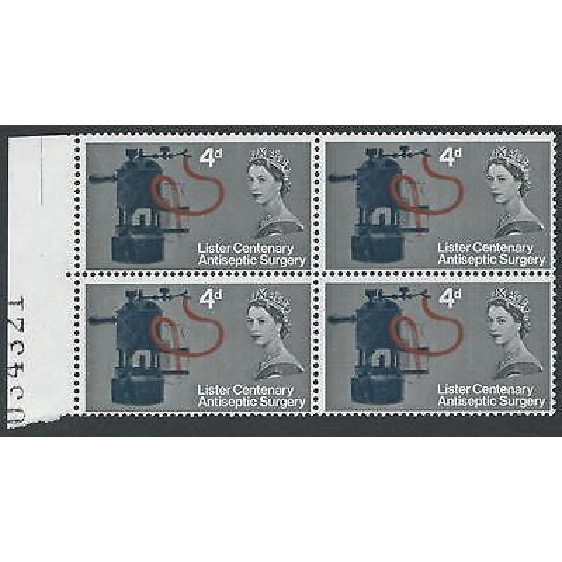 1965 Lister 4d (Ord) - Listed Flaws -  Corner Scratch and Face Retouch - MNH