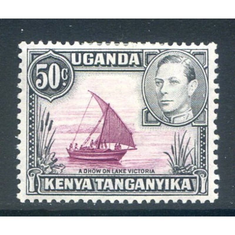 Kenya Uganda and Tanganyika 50c Purple and Black SG144d Mounted Mint