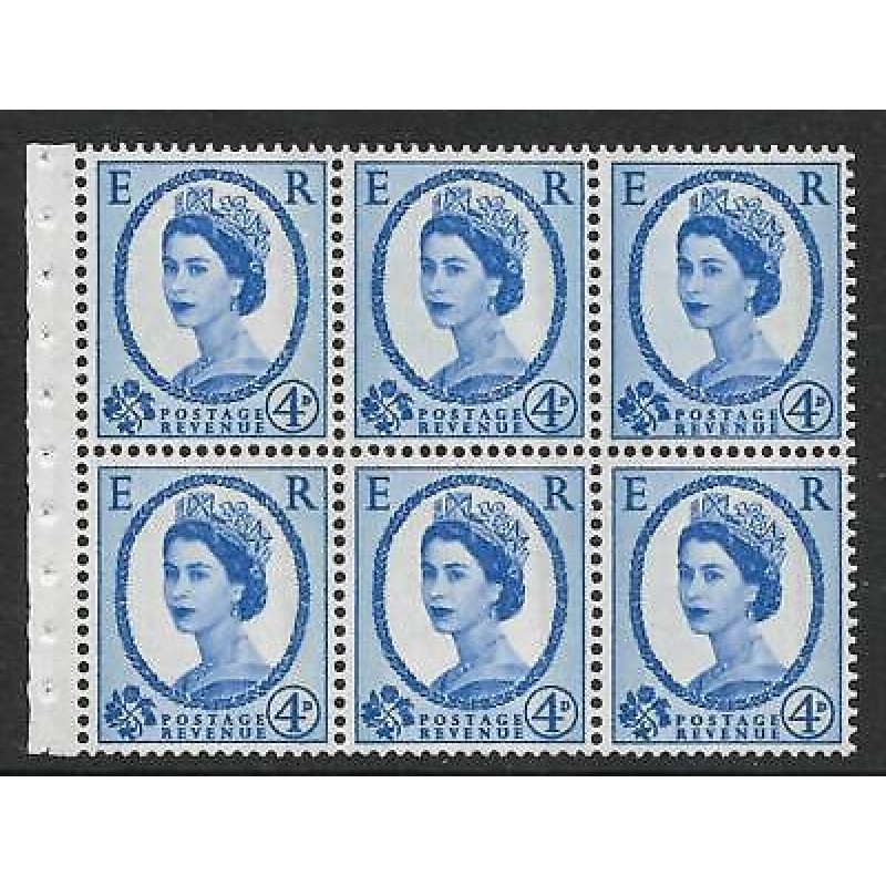 SB107a Wilding booklet pane Blue Phos perf type I UNMOUNTED MNT