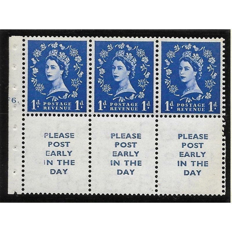 SB24 Wilding booklet pane Tudor perf type Ie top cyl F6T Dot UNMOUNTED MNT MNH