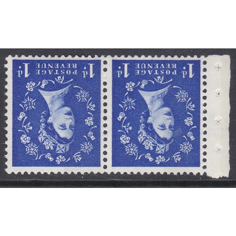 S20b+ba 1d Wilding 8mm  6mm watermark inverted pair UNMOUNTED MINT MNH