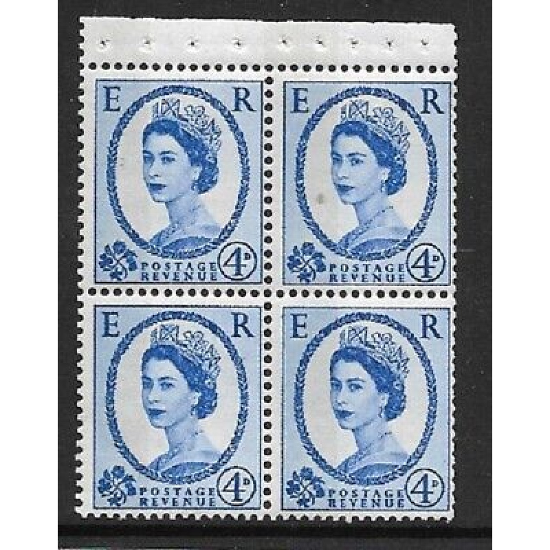 SB112b Wilding Violet phos 1 x 9.5mm band each stamp - perf P UNMOUNTED MNT MNH