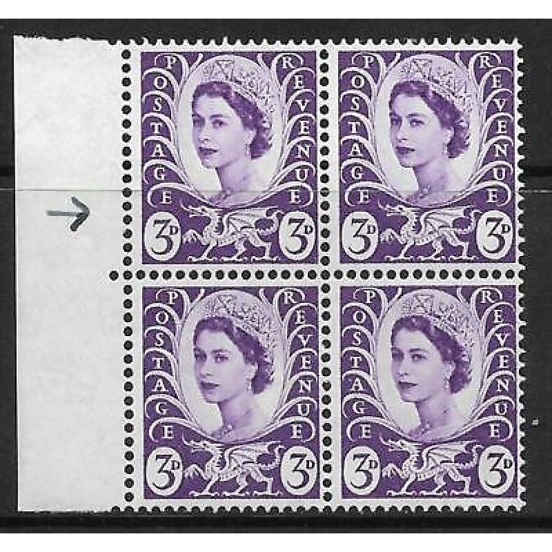 Sg XW1b 3d Wales with listed variety - wing tail flaw UNMOUNTED MINT