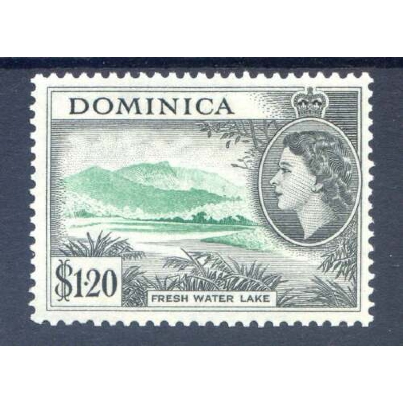 Dominica .20 Emerald  Black SG157 Mounted Mint