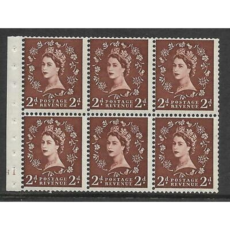 SB76 Wilding booklet pane Tudor Cyl H1 No Dot perf type I UNMOUNTED MNT