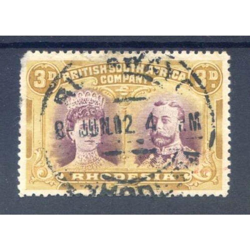 Rhodesia 3d Purple  Ochre SG134 Fine Used