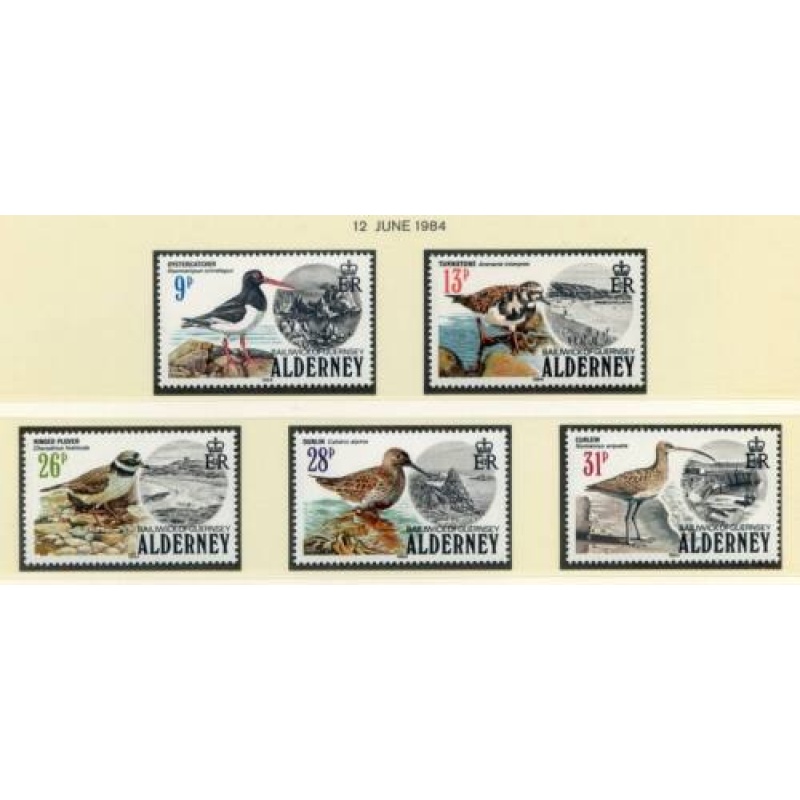 Alderney 1984 Birds Set SGA13 17 Unmounted Mint