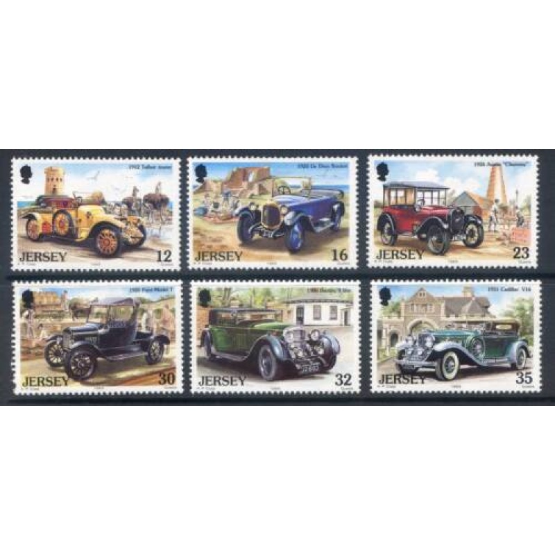 Jersey 1989 Vintage Cars Set SG462 467 Unmounted mint